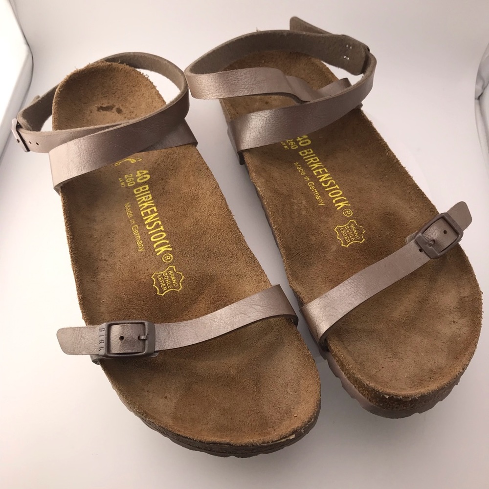 Birkenstock Daloa BirkoFlor EU 40 L9 M7 Filled Footprint Metallic Brown Sandals